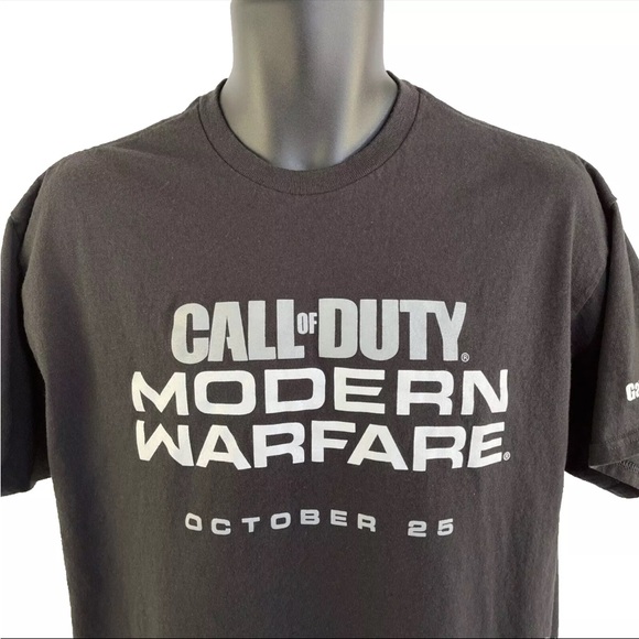 Call of Duty Modern Warfare T-Shirt Mens Size L Black Gamestop Promo Release - Picture 8 of 8